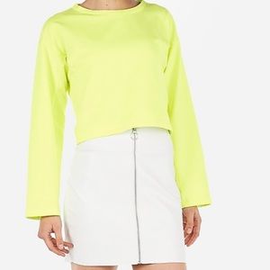 Express neon yellow crop sweatshirt